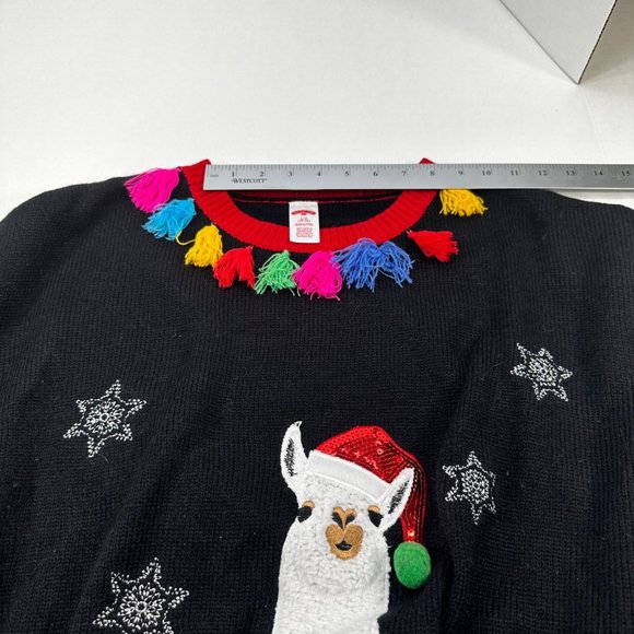 Holiday Time Women's Size Large 12-14 Llama Christmas Sweater Preowned - Picture 6 of 13